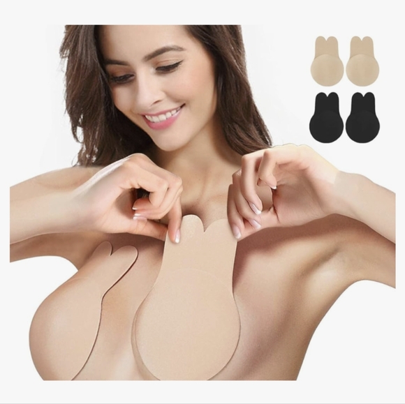 NWT 2 Pairs Invisible Adhesive Lift Bra | Reusable Backless Push Up Sticky Bra - Picture 2 of 12